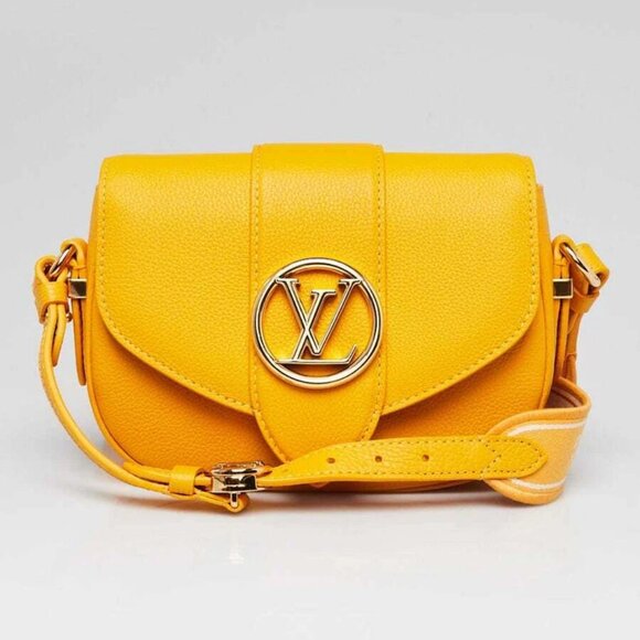 Louis Vuitton Sunbeam Yellow Calfskin Leather LV Pont 9 Soft PM Bag - Picture 1 of 12